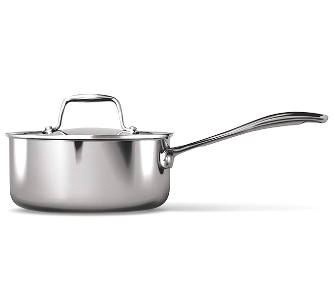 Triply Stainless Steel Sauce Pan with Lid, 14 cm / 1 L