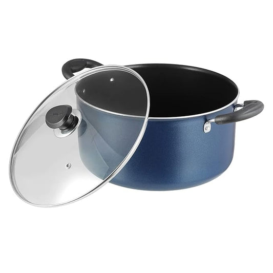 Aluminium Non Stick Saucepot With Glass Lid - 2.2 L, 18 cm, 3 mm Extra Thick, 3 Layer Coating