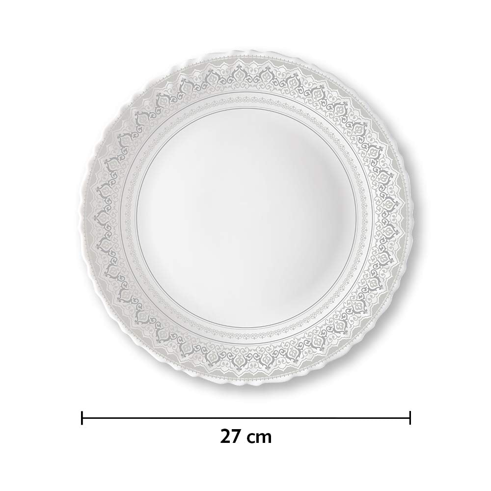 Opalware Classic Full Plate, White, 11 inch, Set of 6
