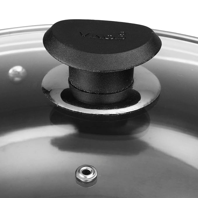 Hard Anodised Non Stick Deep Kadhai with Glass Lid - 2.6 L, 22 cm, 3.25 mm Thickness, kadai for Cooking