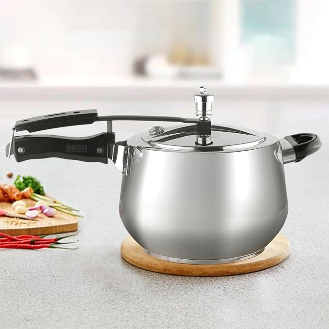 Stainless Steel Inner Lid Pressure Cooker - 1.5 L, Handi Shape, Sandwich Bottom Cooker