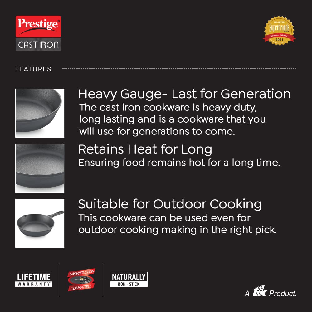Cast Iron Fry Pan 200 mm (Black)