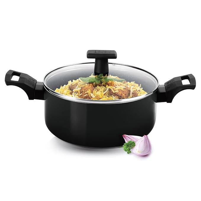 Induction Biryani Pot with Glass Lid, 22 cm, 3.5 L