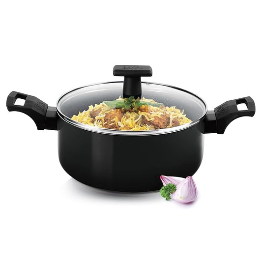 Induction Biryani Pot with Glass Lid, 22 cm, 3.5 L