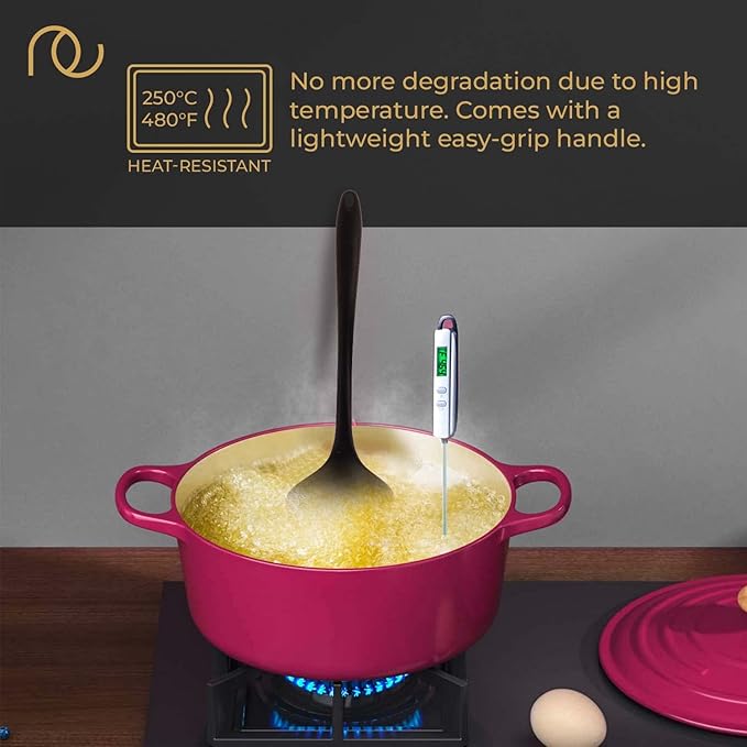 Silicone Spatula for Kitchen, Set of 3, Black