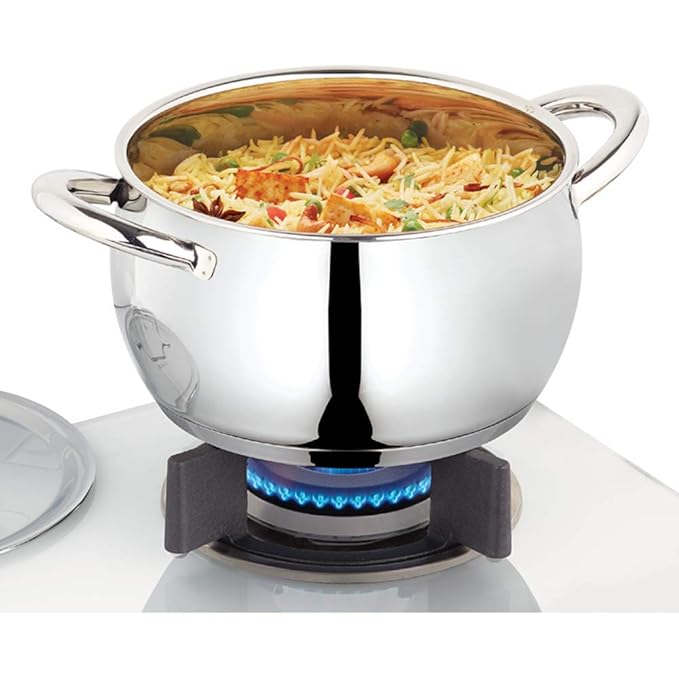 Stainless Steel Handi Casserole With Lid, Induction Friendly, Impact Bonded Tri-ply Bottom, 2.9 L