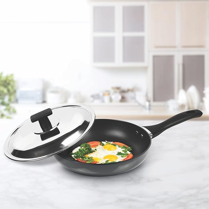 Hard Anodized Fry Pan 24 cm / 1.8 L With Stainless Steel Lid