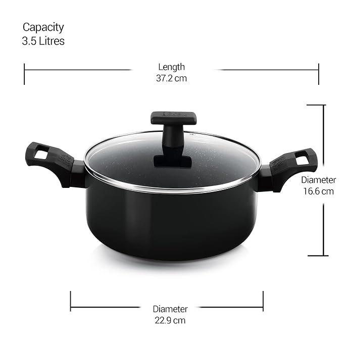 Induction Biryani Pot with Glass Lid, 22 cm, 3.5 L