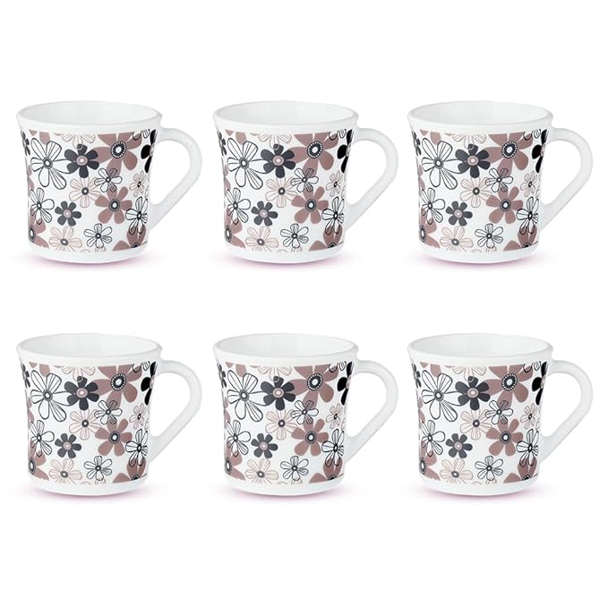 Macy Opalware Mug, Set of 6 Tea/coffee Mugs, 100 ml Each