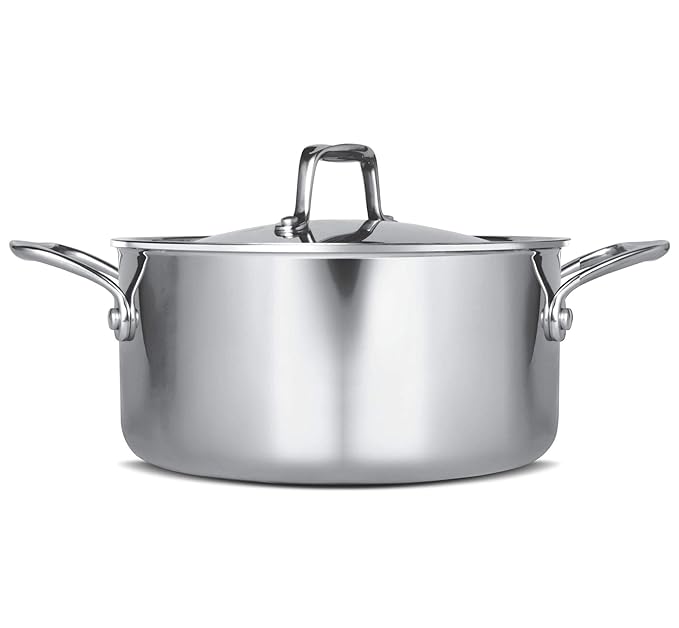 Triply Stainless-Steel Casserole Handi/Stock Pot/Biryani Pot with Lid 22 cm, 4 L