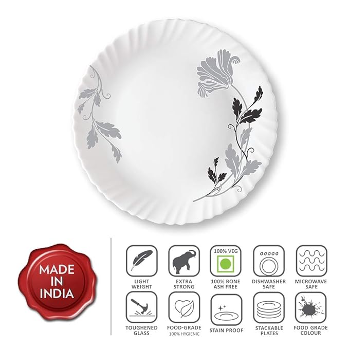 Opalware Plate, Set of 6, 11 inch, White
