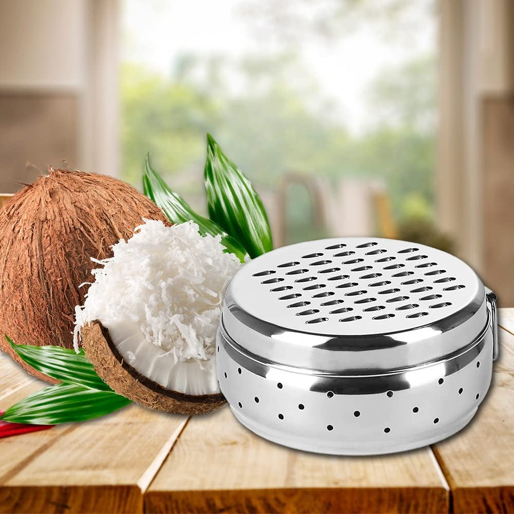 Stainless Steel Grater with Storage Container Refrigerator Safe Cheese Carrot Coconut