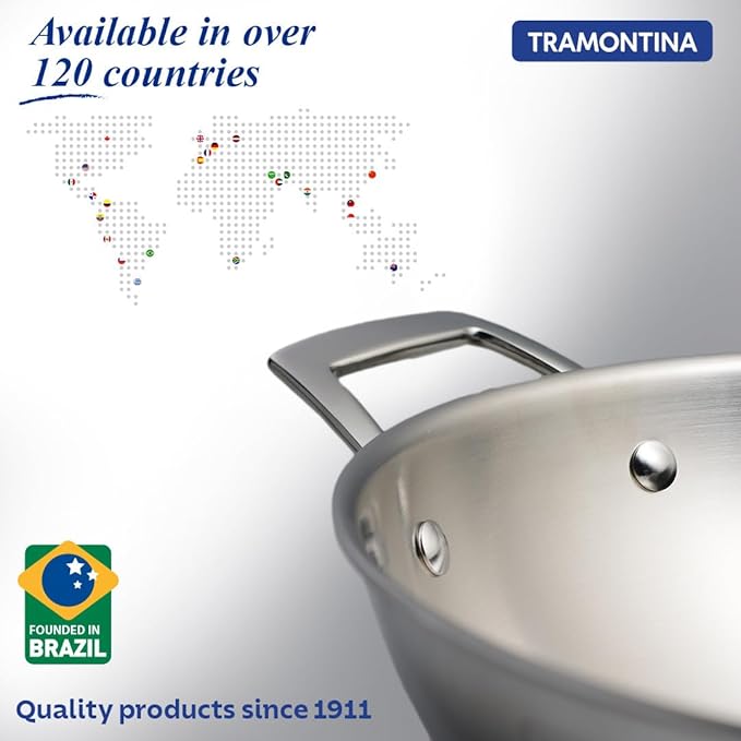 Triply 24 cm/2.6L Kadai with SS 304 Lid