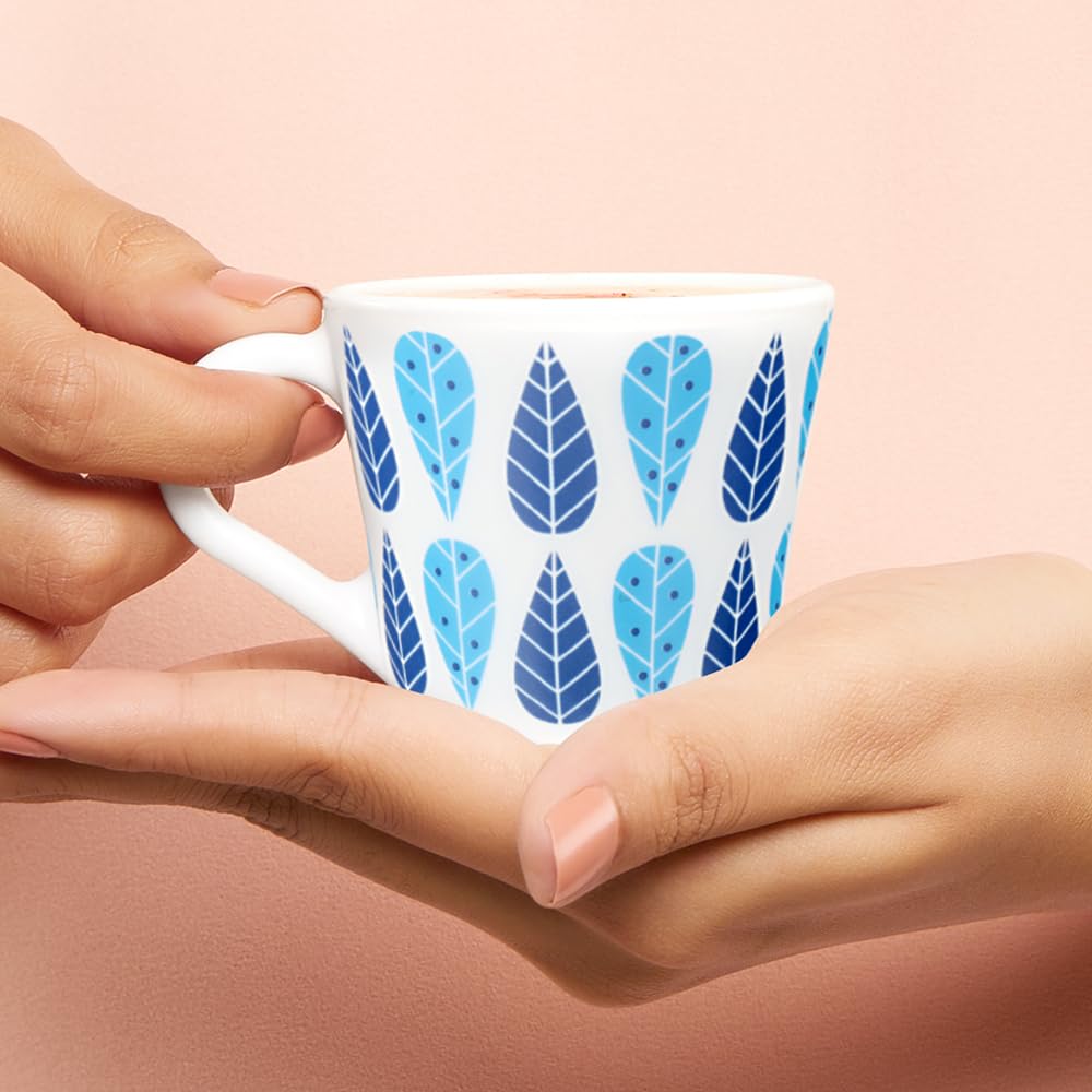 Fable Opalware Mug, Set of 6 Tea/coffee Mugs, 110 ml Each