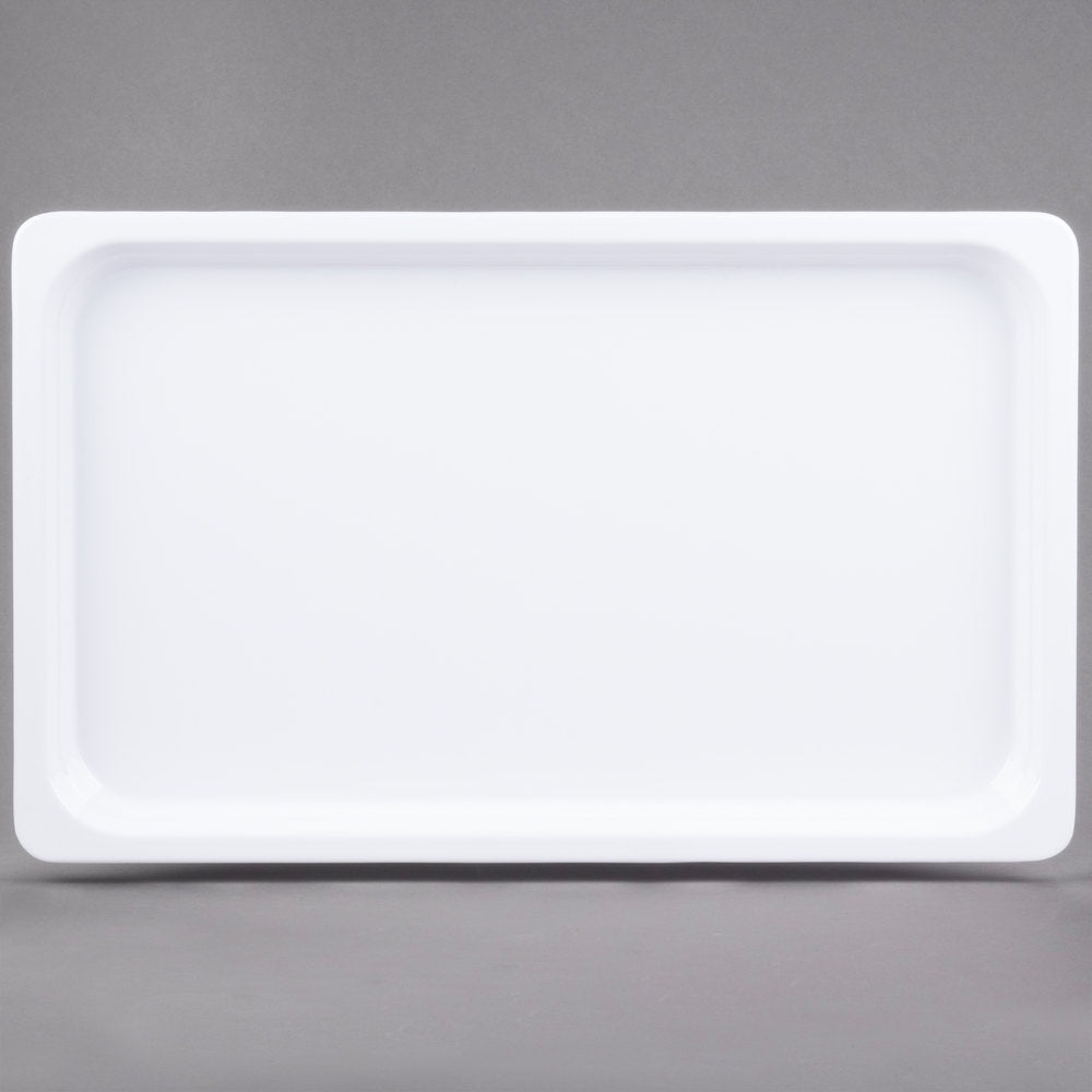 Full Size 1/1" Deep White Anti-Jam Melamine Food Pan