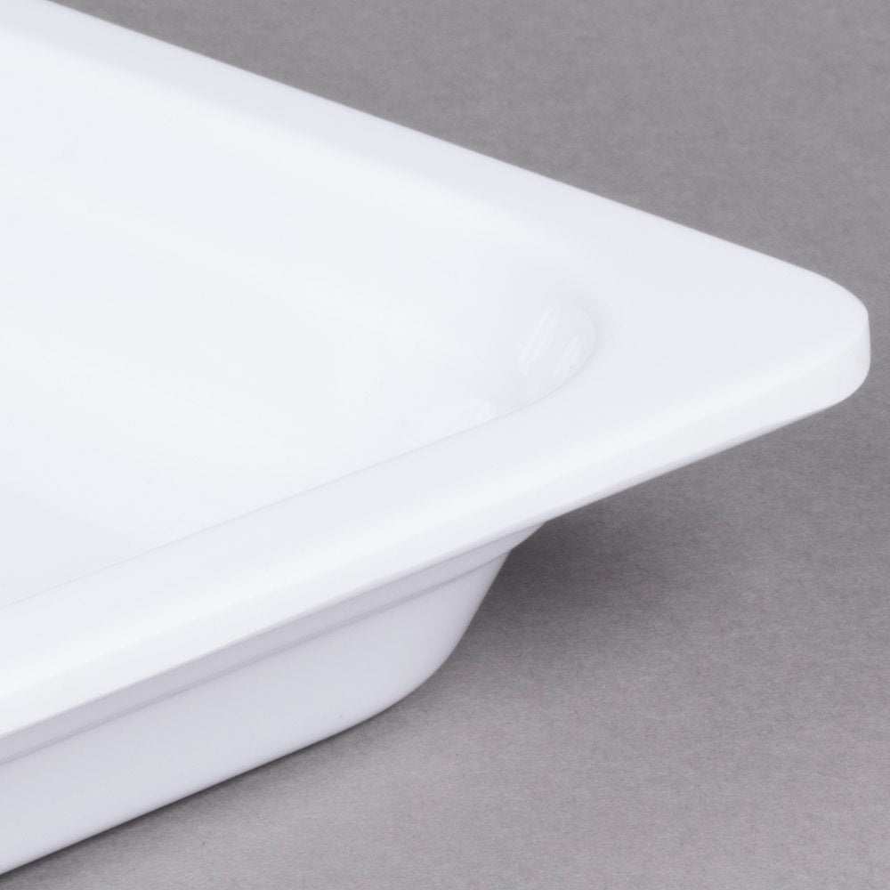 Full Size 1/1" Deep White Anti-Jam Melamine Food Pan