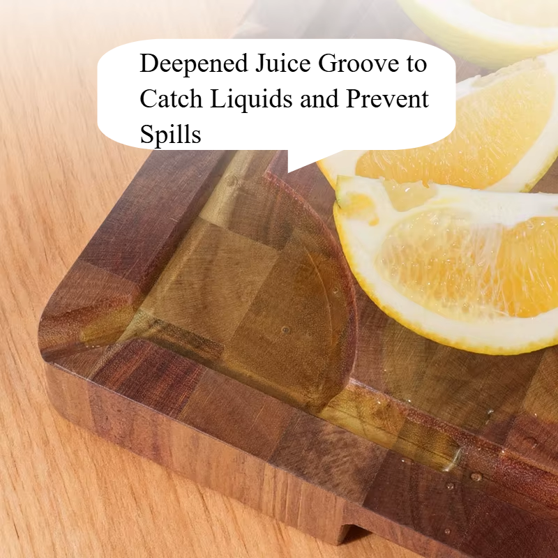 Premium Thick Acacia Wood Chopping Board – Anti-Slip, End-Grain, Heavy-Duty Board for Daily Kitchen Prep – Double-Sided, Crack-Resistant, Surface with Juice Groove & Durable – Available in 5 Sizes (Round & Rectangular Options)