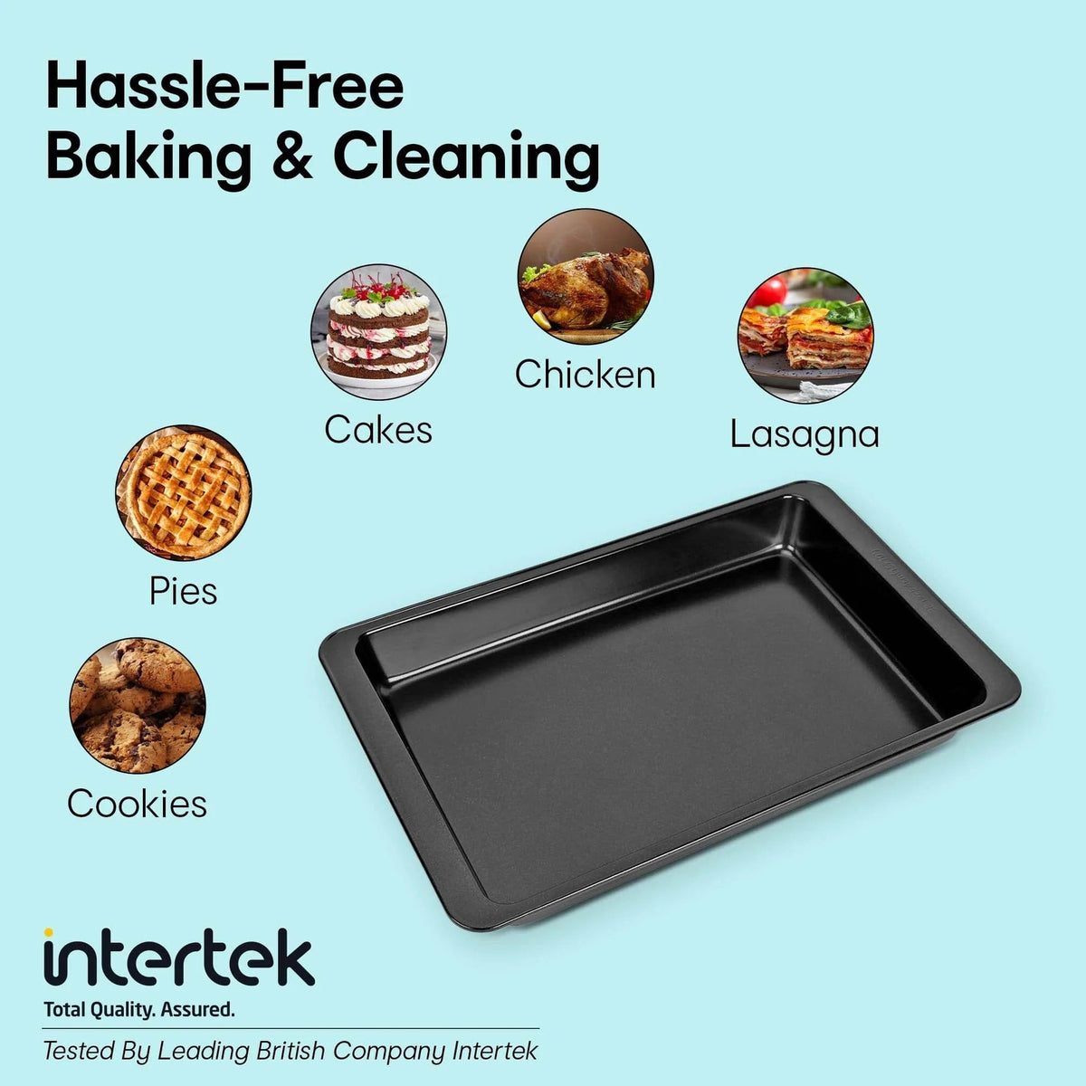 Glazed Rectangular Stoneware Baking Tray with Handles Oven Microwave Dishwasher Freezer Safe