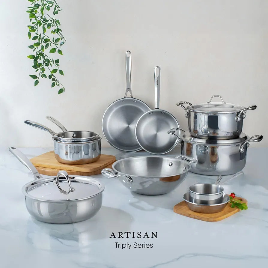 Triply Stainless Steel Sauce Pot, Casserole with Glass Lid