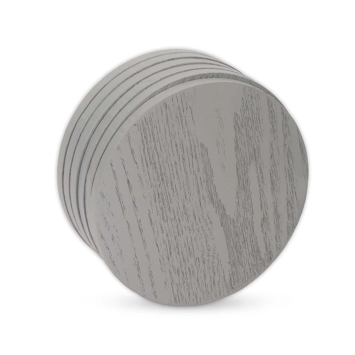 MDF Round Coaster Set of 6 Reversible Tea Coffee Coasters Grey 10 cm Dining Table
