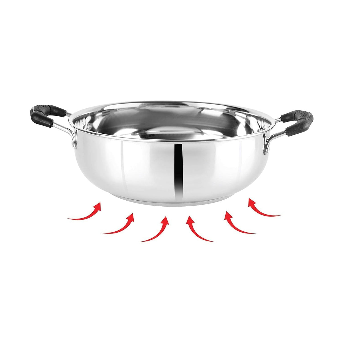 Induction Compatible Stainless Steel Kadhai - 3 L