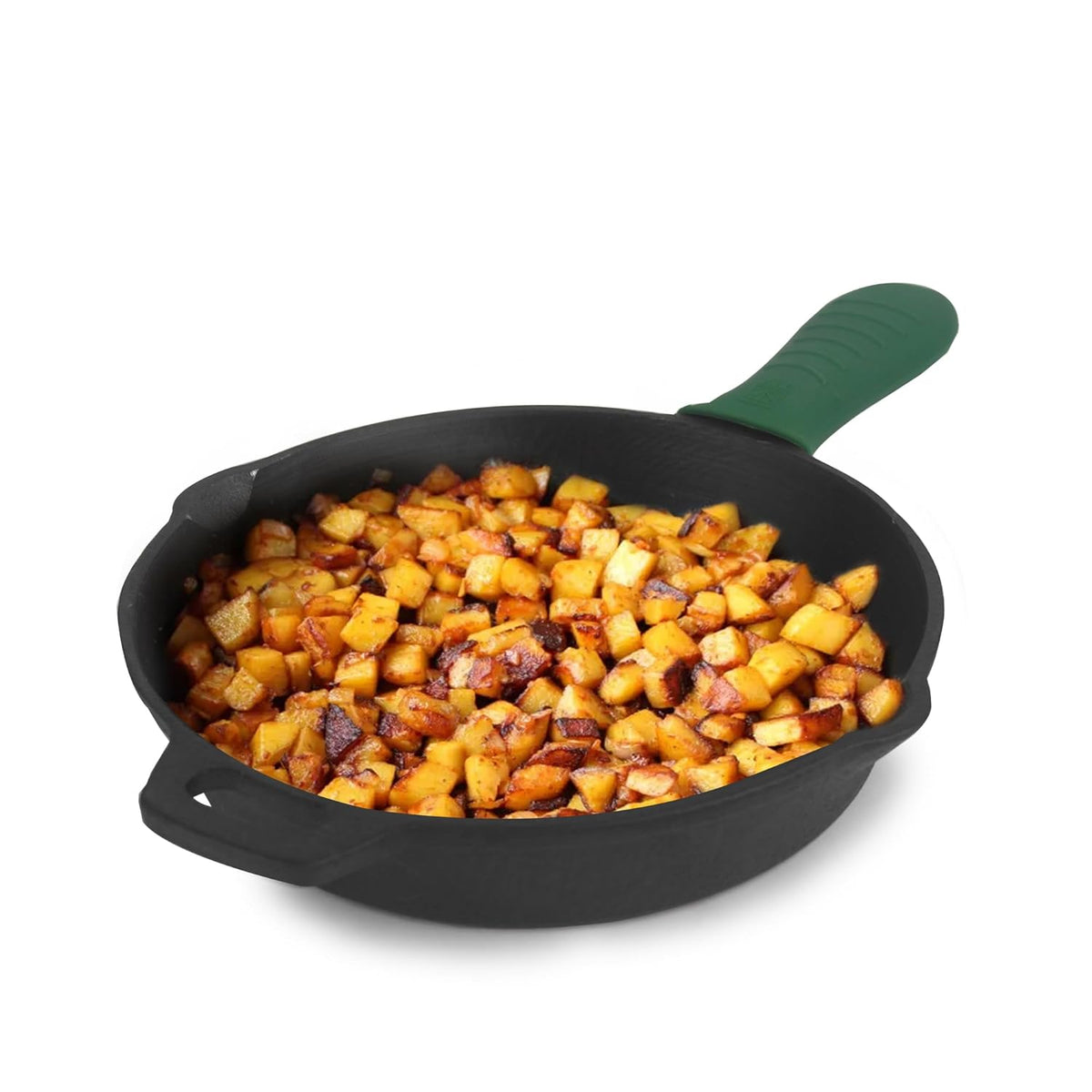 Pre-Seasoned Cast Iron Fry Pan, Skillet With Silicone Grip