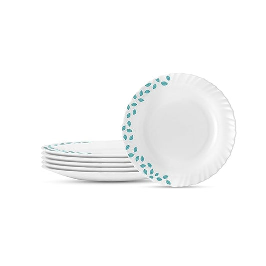 Opalware Full Plate, Blue Leaves, 11 inch, Set of 6