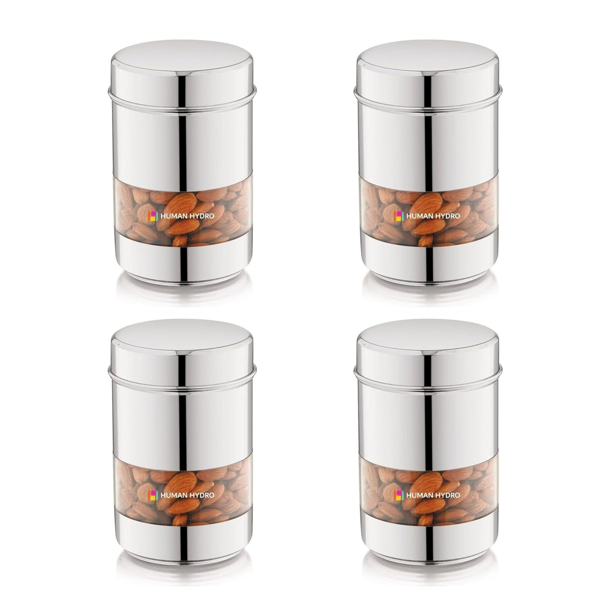 Stainless Steel Storage Containers - Set of 4 (750 ml Each)