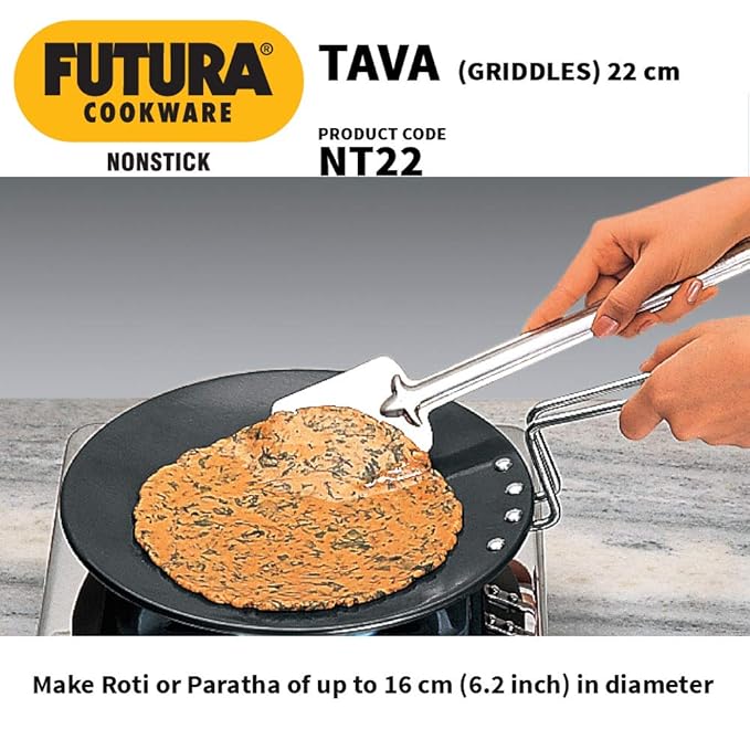 Tava Non Stick Tawa with Stainless Steel Handle Black