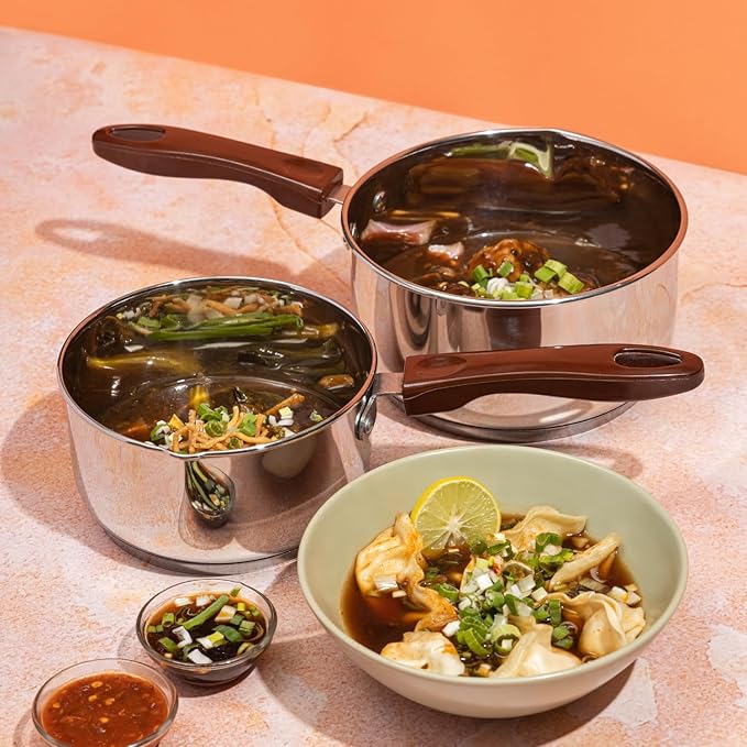 Stainless Steel Milkpan/saucepan Set of 2 - 1 L and 1.6 L