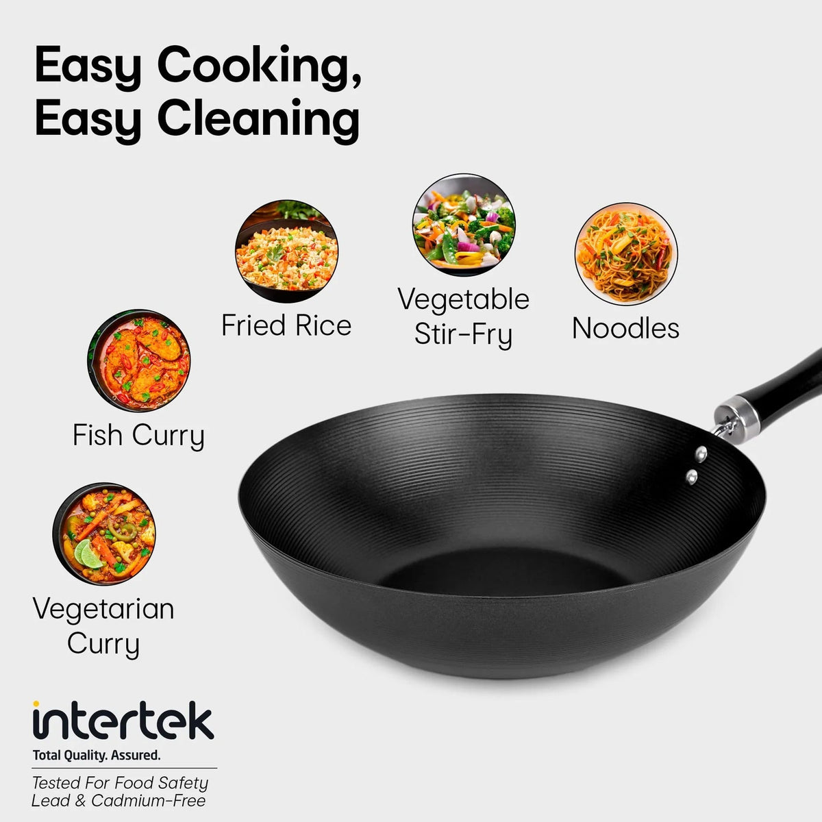 Non-Stick Carbon Steel Frying Pan 30 cm Soft-Touch Bakelite Handle PFOA Free