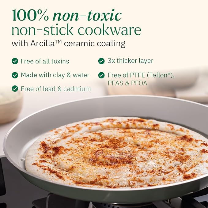 Ceramic Non Stick Dosa Tawa 28 cm, Matching Handle,, Blue