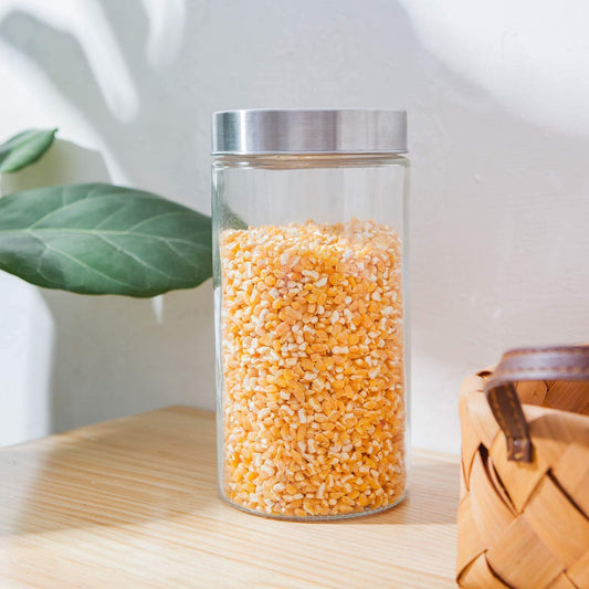 Kitchen Storage Jars Borosilicate Glass With Steel Lid Air Tight Jar, 350 ml, Pack of 1