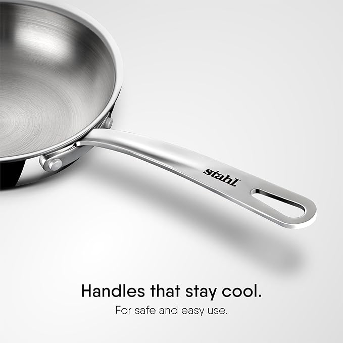 Triply Stainless Steel Fry Pan, Induction & Gas Stove Compatible, Omelette Pan, Egg Pan, 0.9 L, 18 cm