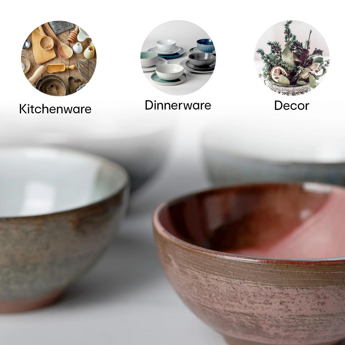 Hand Glazed Mini Bowls Set of 4 Terracotta Designer Dessert Cup Pink Grey Brown Rose
