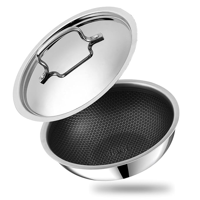 Pro Platinum Triply Stainless Steel Extra Deep Tasla with Lid - 1.8 L
