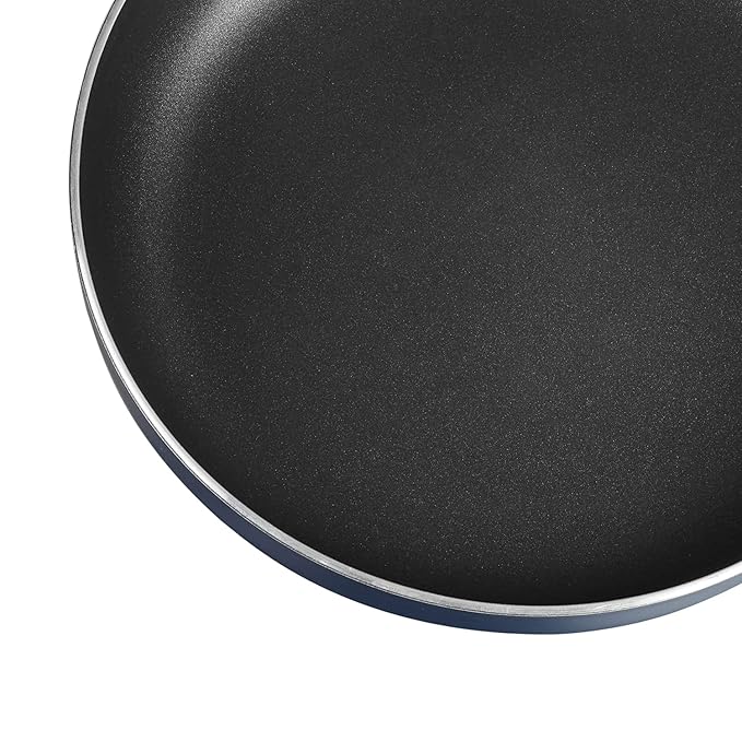 Aluminium Non Stick Deep Frypan with Glass Lid - 22 cm, 3 Layer Ceramic Coating, 3 mm Extra Thick
