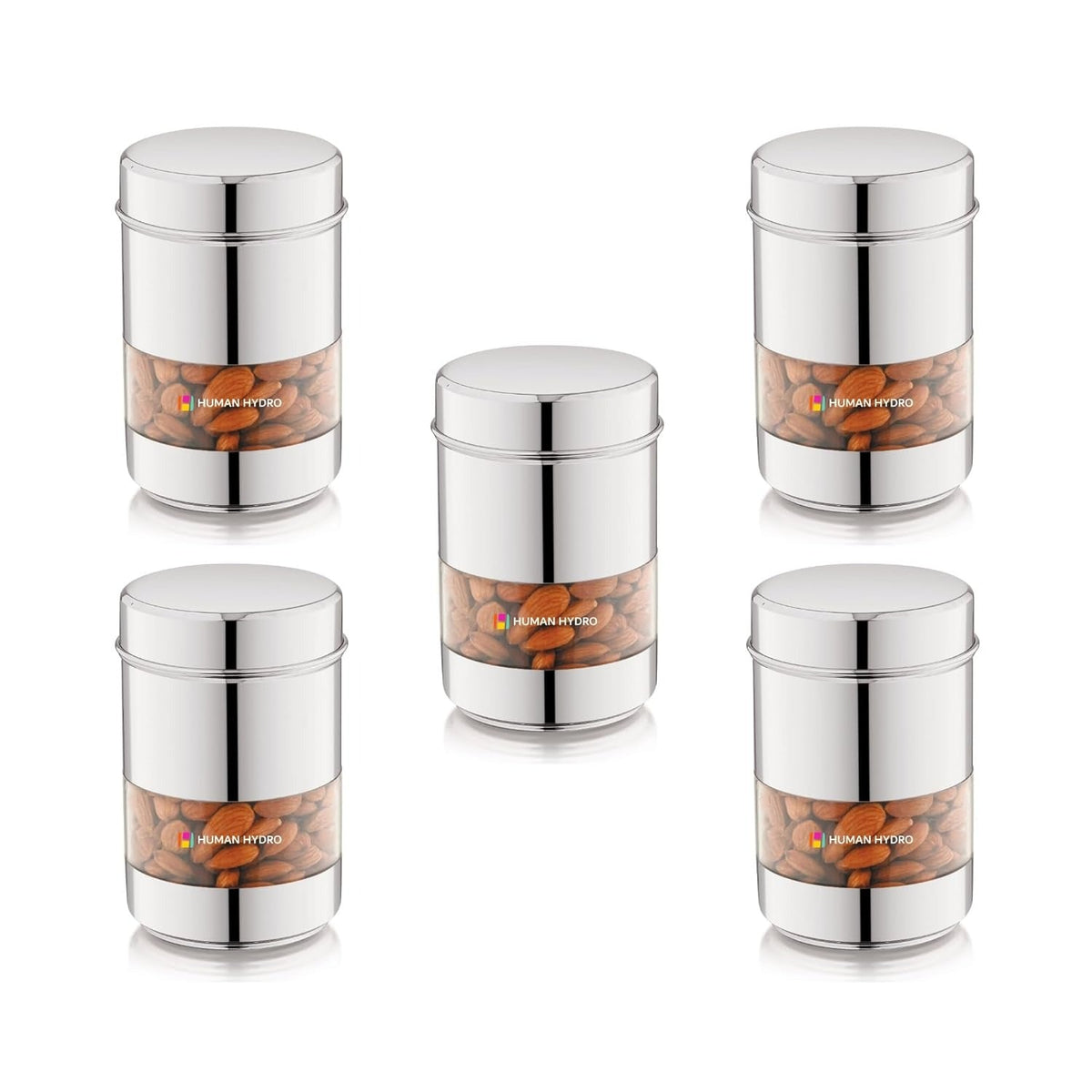 Stainless Steel Storage Containers Set of 5 (750 ml Each)