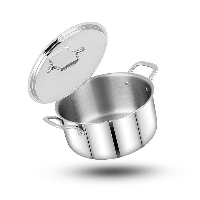Tristeel Triply 22 cm Casserole With Stainless Steel Lid, 4600 ml Capacity