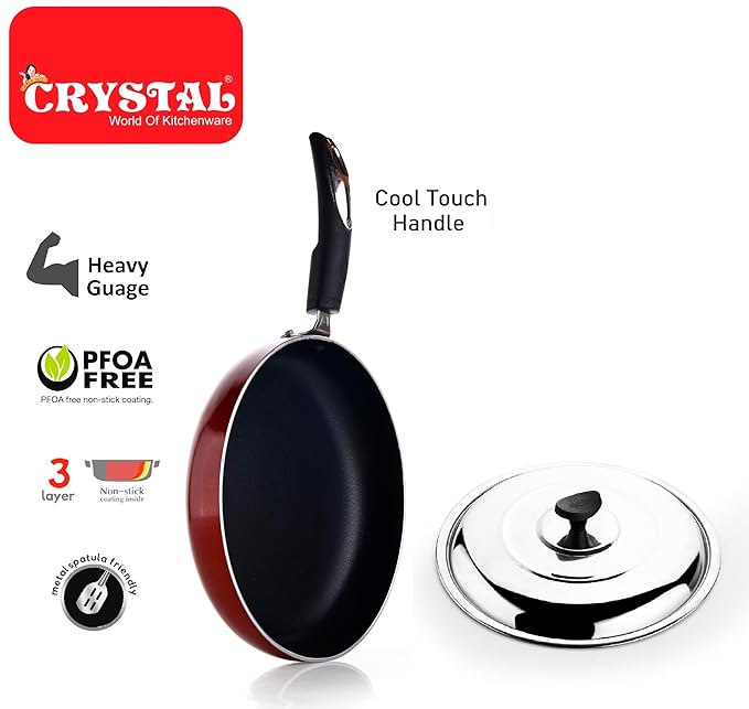 Non-Stick Fry Pan with Steel Lid