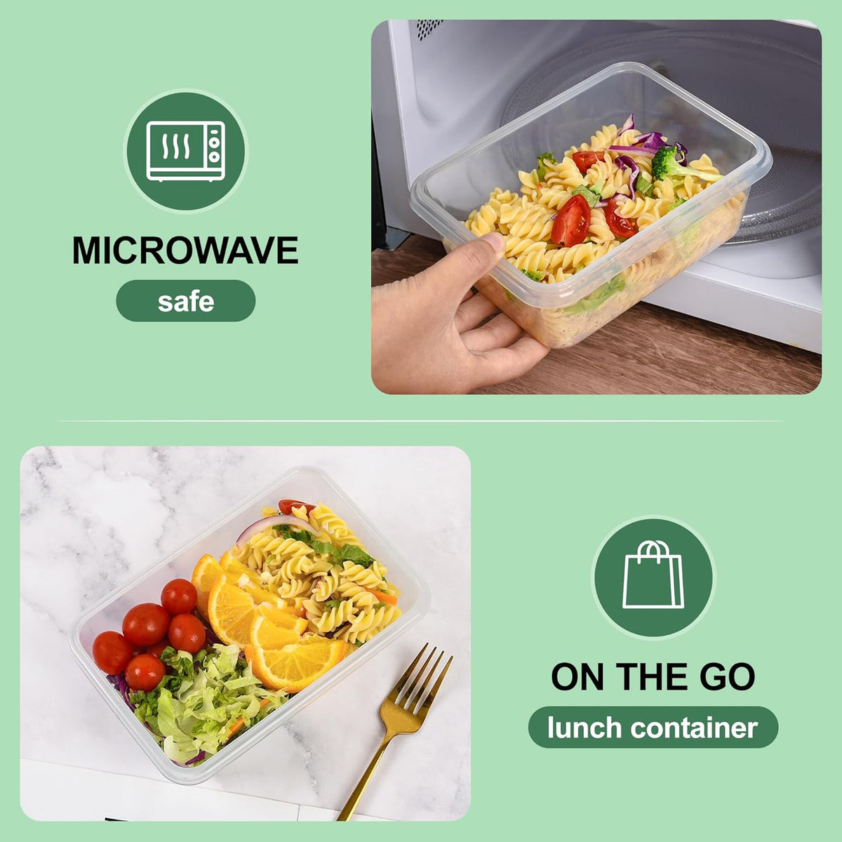 24 Piece Food Storage Containers, Meal Prep Containers with Leakproof Lid, Airtight Lunch Box, Microwave, Oven, Freezer & Dishwasher Storage Box Multiple Size, Transparent