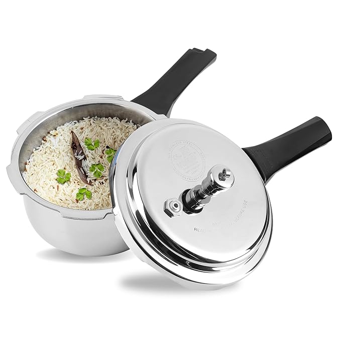 Triply Stainless Steel Outer Lid Pressure Cooker, Induction Base Pressure Cooker, 3 L Capacity