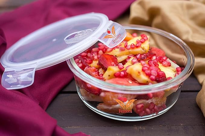 Borosilicate Glass Containers for Kitchen, Storage Box for Kitchen With Air Vent Lid, Set of 2 - Design 2
