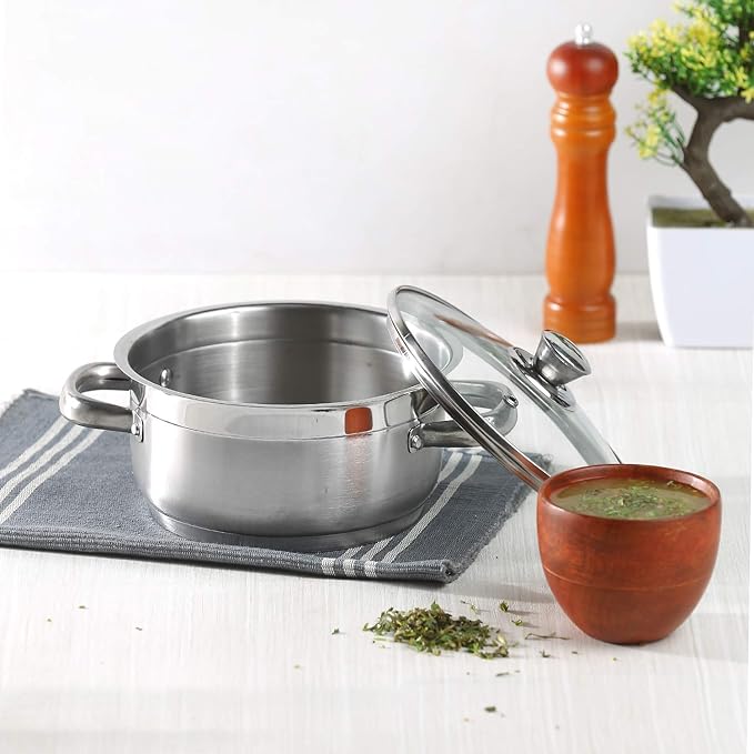 Two Tone Saucepot, 20 cm, 3 L With Glass Lid