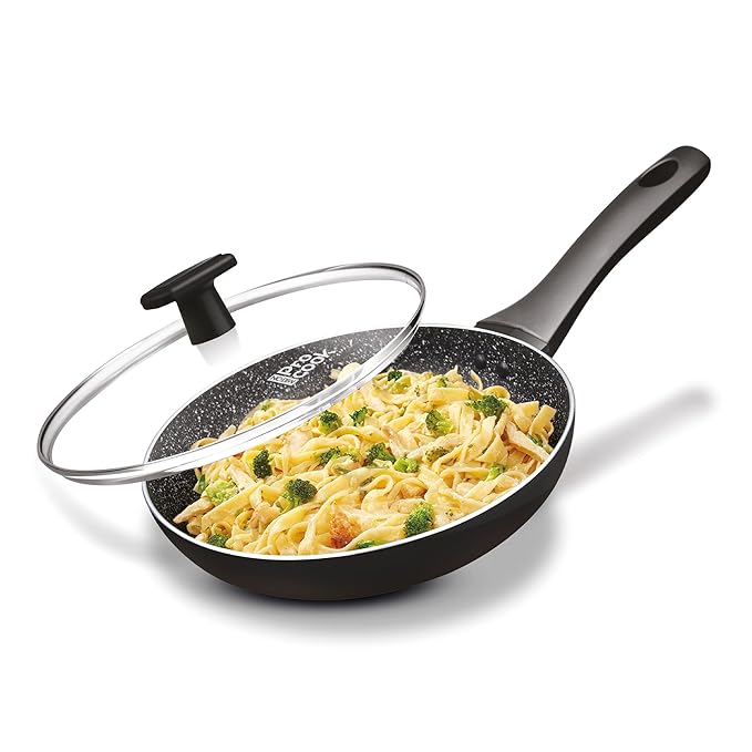 Fry Pan With Glass Lid 24 cm Frying Pan Black