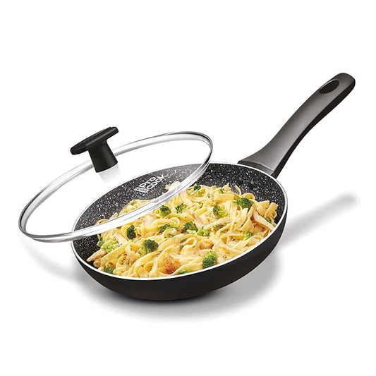 Fry Pan With Glass Lid 24 cm Frying Pan Black