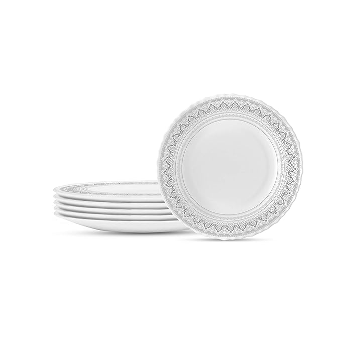 Opalware Classic Full Plate, White, 11 inch, Set of 6