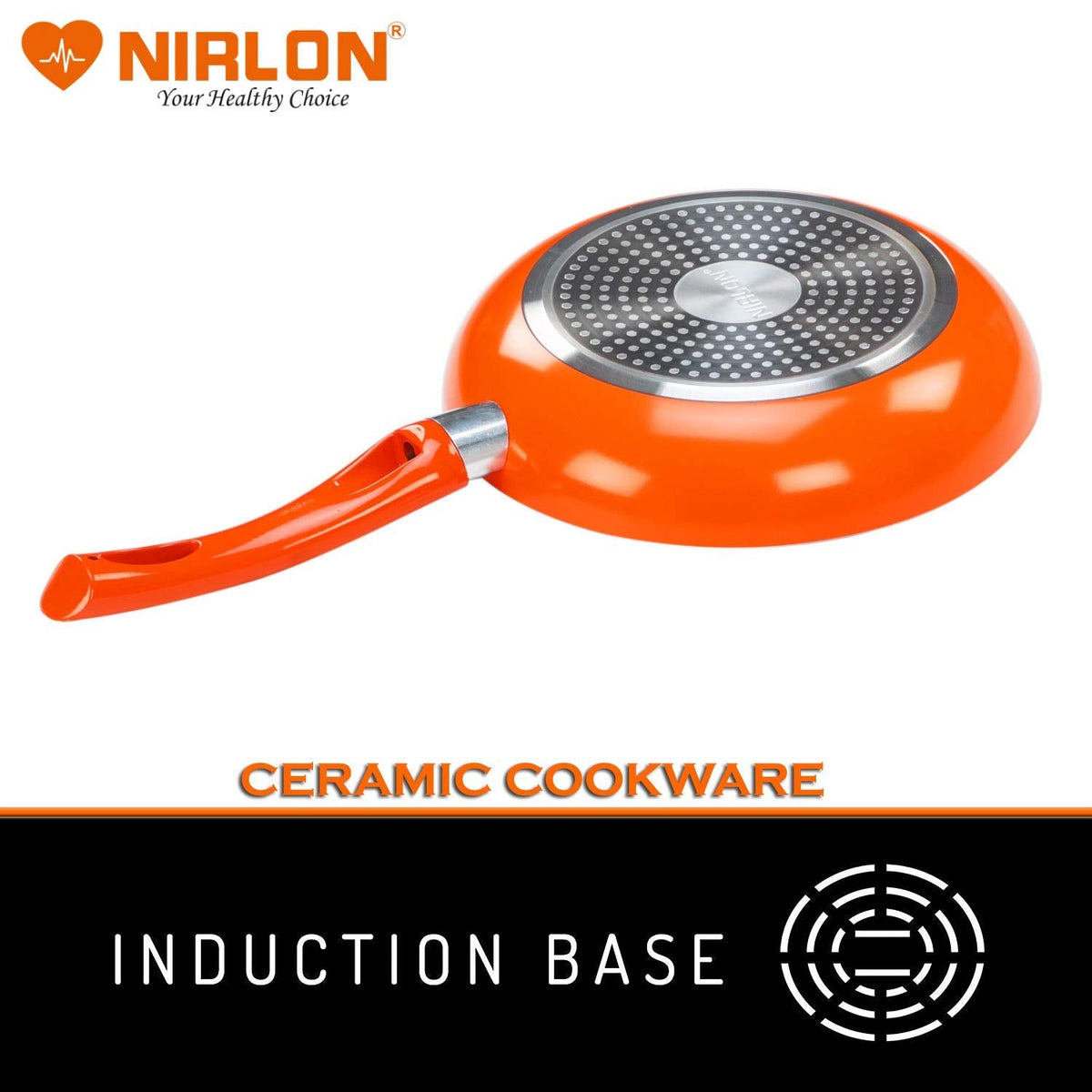 Ceramic Cooking Fry Pan 24 cm, Heat-Resistant Handle