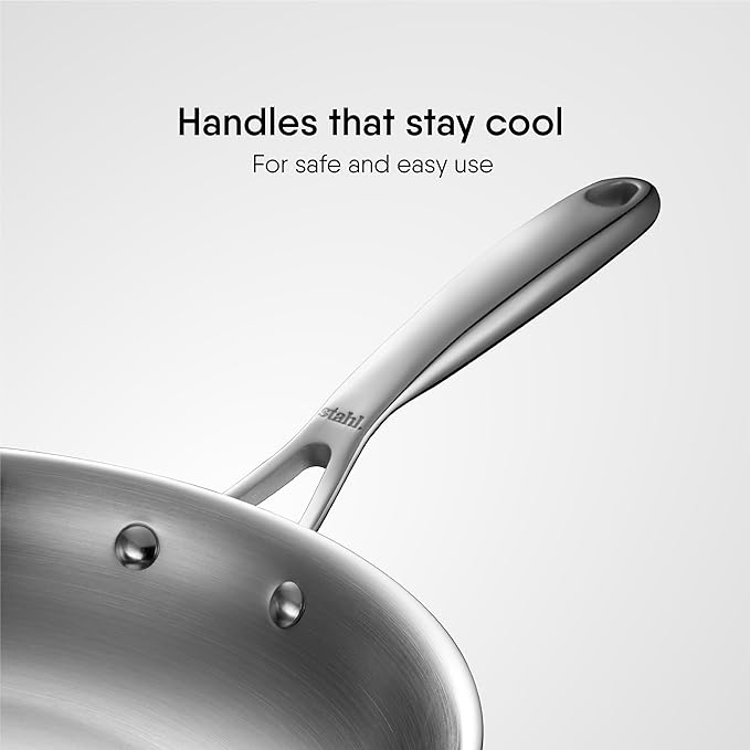 Triply Stainless Steel Fry Pan With Lid, Induction & Gas Stove Compatible Frying Pan, 2.1 L, 26 cm