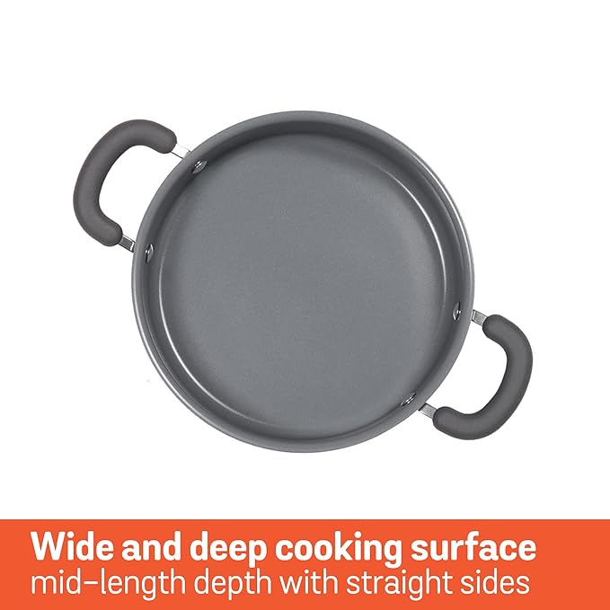 Healthy Ceramic Coated Sauteuse with Glass Lid Cookware 24 cm Grey